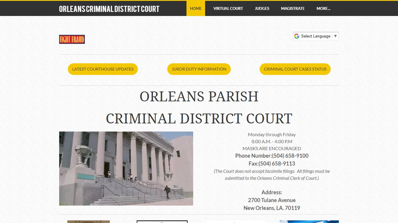 Home - ORLEANS CRIMINAL DISTRICT COURT